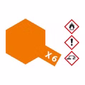 X-6 Orange glaenzend - 23ml Acrylstreichfarbe wasserlöslich Tamiya 300081006