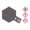 X-10 Gun Metall glaenzend - 23ml Acrylstreichfarbe wasserlöslich Tamiya 300081010