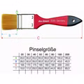 da Vinci 5080 Gr 50 COSMOTOP BREITE PINSEL rot-schwarzlack. Stiele
