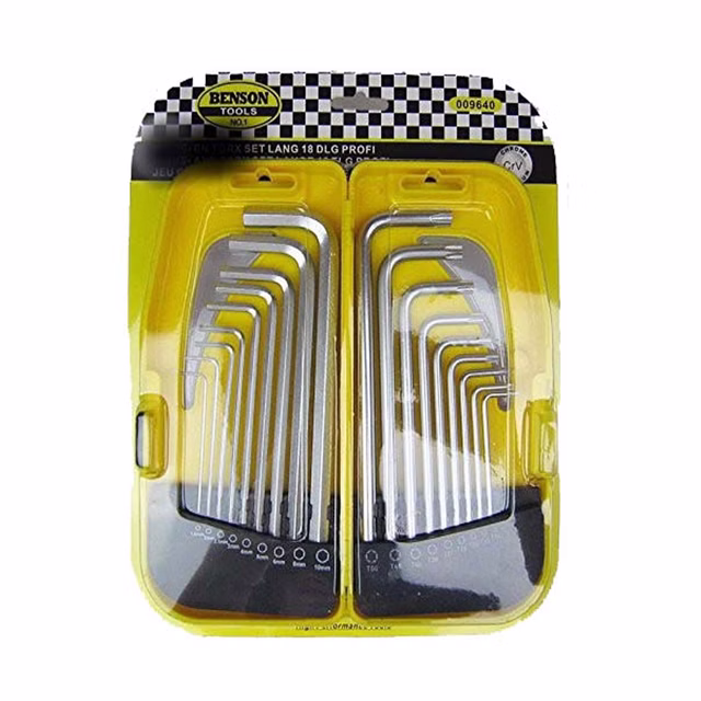 Profi Innensechskantschlüssel + - Set 18 teilig in Box, 1,5 - 10mm, T10 - T50 Profi Innensechskantschlüssel + - Set 18 teilig in Box, 1,5 - 10mm, T10 - T50