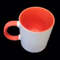 Sublimation 36 Stück Kaffee Tassen Becher WEISS - HENKEL ORANGE