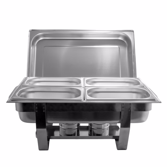 11 tlg. SET Edelstahl Speisenwärmer Warmhaltebehälter Chafing Dish 11 tlg. SET Edelstahl Speisenwärmer Warmhaltebehälter Chafing Dish