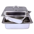 Edelstahl Speisenwärmer 1/2 Warmhaltebehälter Chafing Dish 4,0 Liter Edelstahl Speisenwärmer 1/2 Warmhaltebehälter Chafing Dish 4,0 Liter