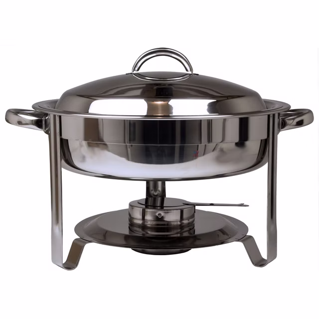 Edelstahl Speisenwärmer Runder Warmhaltebehälter Chafing Dish 5,5 Liter Edelstahl Speisenwärmer Runder Warmhaltebehälter Chafing Dish 5,5 Liter