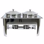 Edelstahl Speisenwärmer Runder Warmhaltebehälter Chafing Dish 2x 4,5 Liter Edelstahl Speisenwärmer Runder Warmhaltebehälter Chafing Dish 2x 4,5 Liter