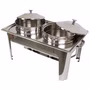 Edelstahl Speisenwärmer Runder Warmhaltebehälter Chafing Dish 2x 4,5 Liter Edelstahl Speisenwärmer Runder Warmhaltebehälter Chafing Dish 2x 4,5 Liter