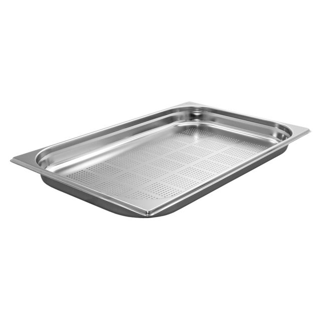 Produktbild von GN 1/1 Gastronormbehälter Edelstahl – Gelocht, 28 Liter, 200 Mm Tiefe – Stapelbar, Für Profiküche