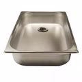 Waschbecken Edelstahl 1/1 x 100mm tief  GN Pan Basin mit Spülventil
