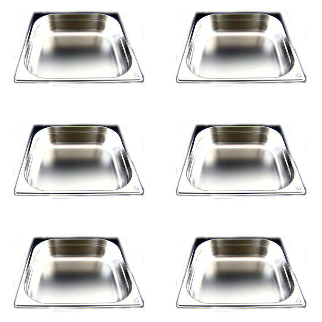 AcMax GN 2/3 Gastronormbehälter GN-Behälter Edelstahl 2,3 Liter Tiefe 40mm gelocht