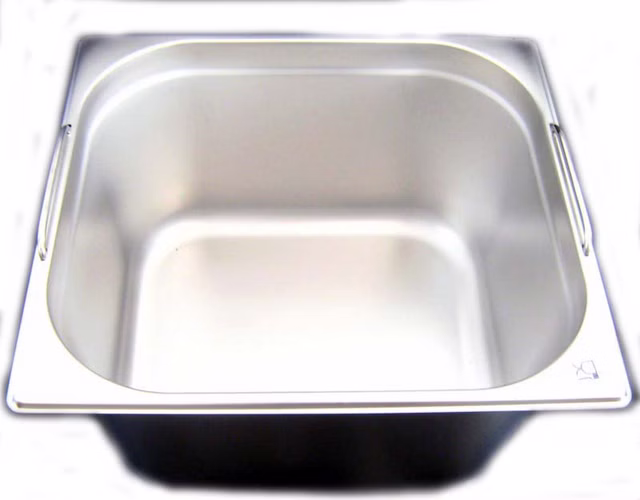 AcMax GN 2/3 Gastronormbehälter GN-Behälter Edelstahl 12,5 Liter Tiefe 200mm Fallgriff