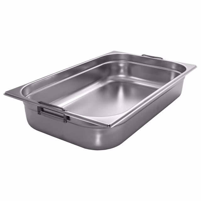 AcMax GN 1/1 Gastronormbehälter GN-Behälter Edelstahl 16 Liter Tiefe 100mm MIT FALLGRIFF