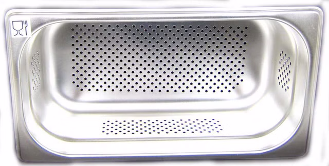 AcMax GN 1/3 Gastronormbehälter GN-Behälter Edelstahl 4 Liter Tiefe 100mm ***GELOCHT***