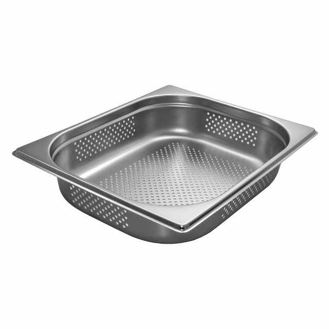 AcMax GN 1/2 Gastronormbehälter GN-Behälter Edelstahl 4 Liter Tiefe 65mm ***GELOCHT***