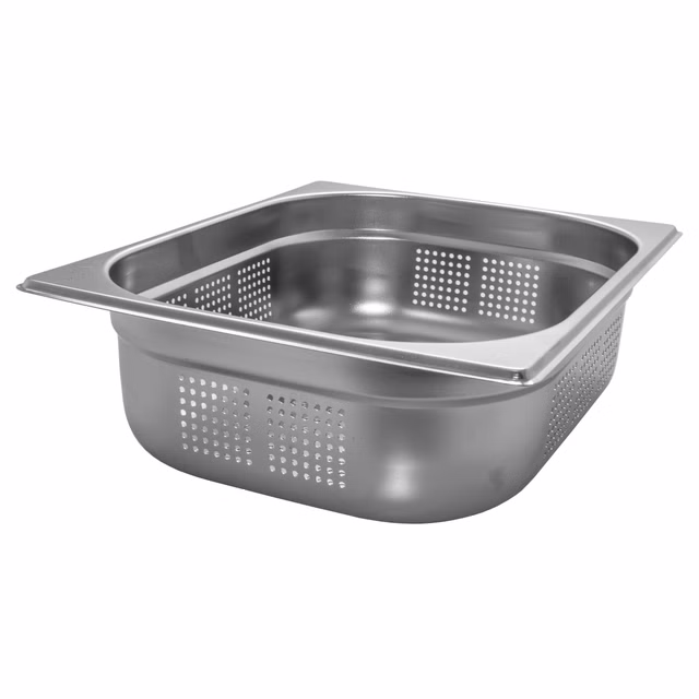 AcMax GN 1/2 Gastronormbehälter GN-Behälter Edelstahl 6,5 Liter Tiefe 100mm ***GELOCHT***