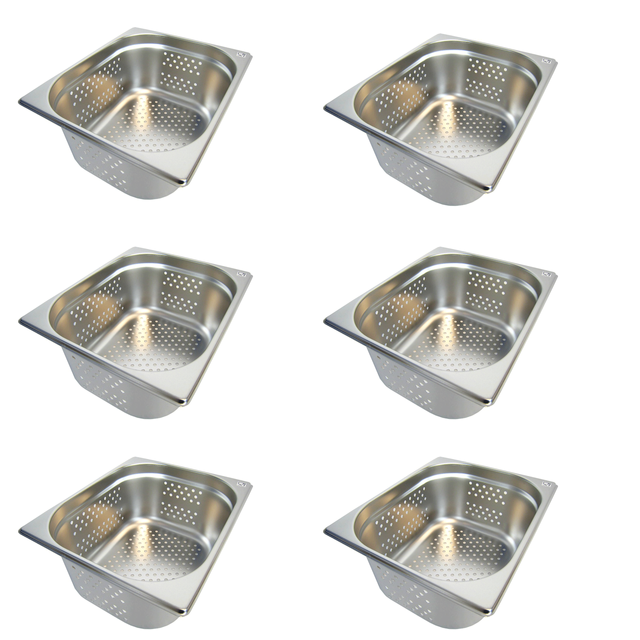 Gastronorm Behälter Stapelbar AcMax 6 Stück GN 1/1 Gastronormbehälter – Gelocht, 2,5 Liter, 20 Mm Tief, Edelstahl 0,7 Mm, Für Buffet & Catering Gastronorm Behälter Stapelbar AcMax 6 Stück GN 1/1 Gastronormbehälter – Gelocht, 2,5 Liter, 20 Mm Tief, Edelstahl 0,7 Mm, Für Buffet & Catering