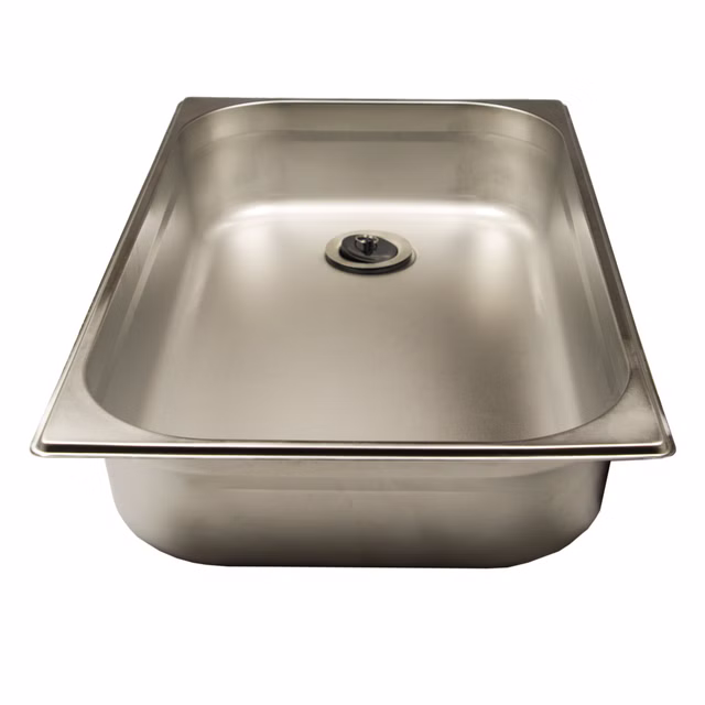 AcMax Waschbecken Edelstahl 1/1 x 100mm tief GN Pan Basin mit Spülventil