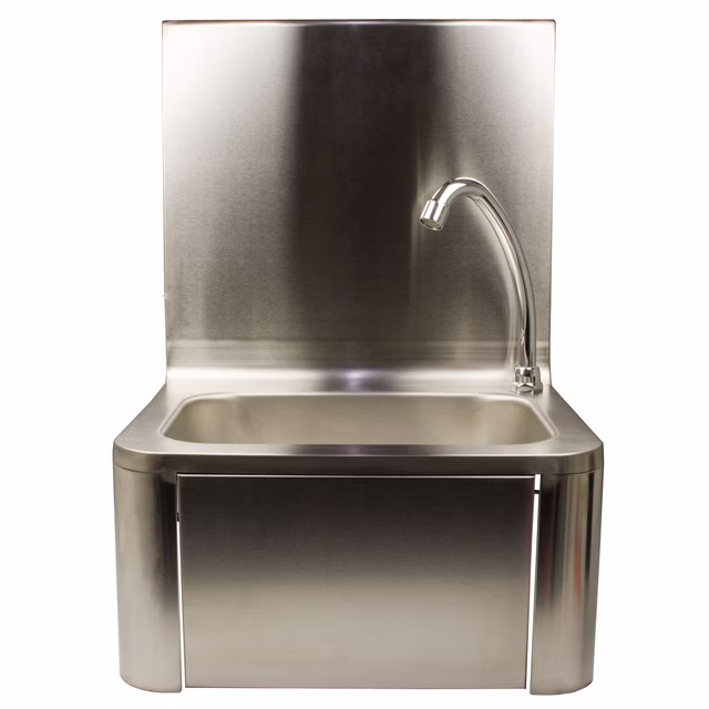 AcMax Handwaschbecken Edelstahl Kniebedienung Waschbecken Gastro Hygienebecken