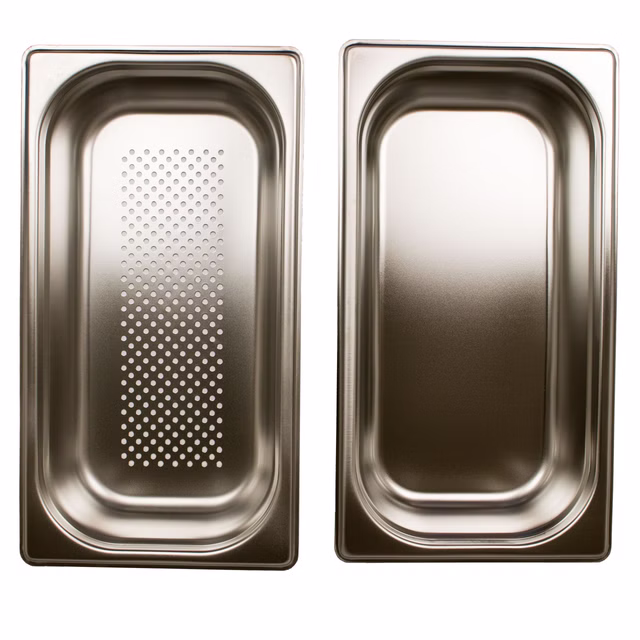AcMax Dampfgarer Set Edelstahl GN 1/3 Gastrobehälter ( L 32,5 x B 17,5 x T 6,5 cm )