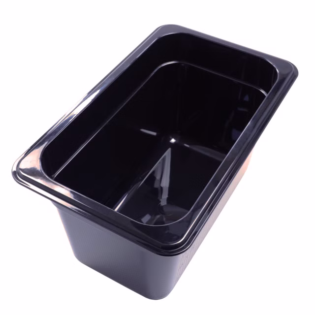 AcMax Kunststoff GN 1/4 Polycarbonat schwarz Gastronormbehälter GN-Behälter 4 Liter Tiefe 150mm