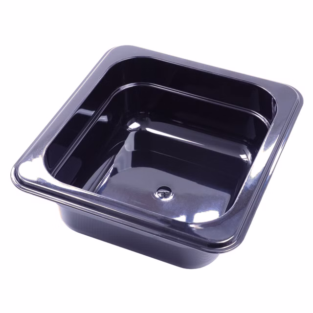 AcMax Kunststoff GN 1/6 Polycarbonat schwarz Gastronormbehälter GN-Behälter 1 Liter Tiefe 65mm