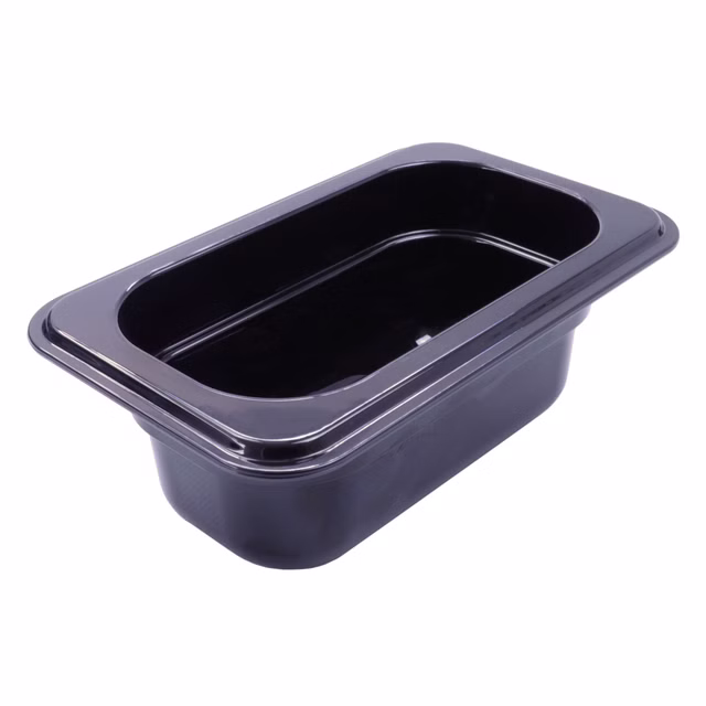 AcMax Kunststoff GN 1/9 Polycarbonat schwarz Gastronormbehälter GN-Behälter 0,6 Liter Tiefe 65mm