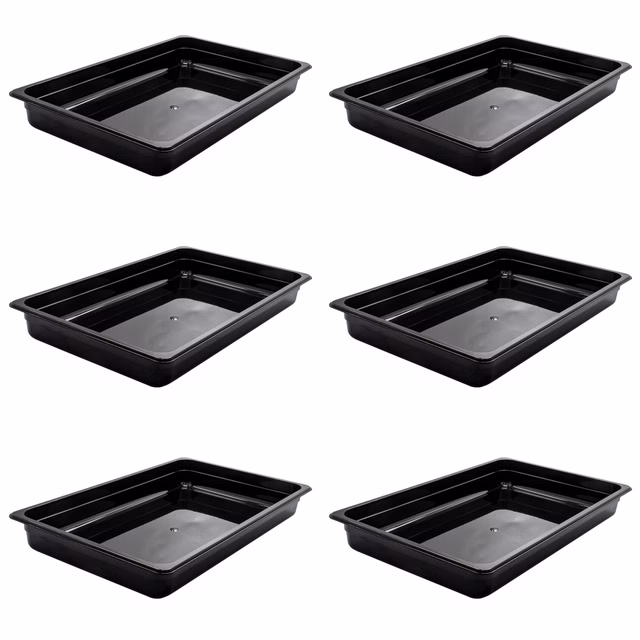 AcMax 6 Stück Kunststoff GN 1/1 Polycarbonat SCHWARZ Gastronormbehälter GN-Behälter 8,5 Liter Tiefe 65mm AcMax 6 Stück Kunststoff GN 1/1 Polycarbonat SCHWARZ Gastronormbehälter GN-Behälter 8,5 Liter Tiefe 65mm