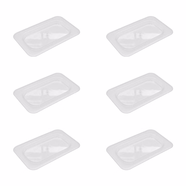 AcMax 6 Stück Polycarbonat Deckel GN 1/9 Gastronormbehälter GN-Behälter Gastronorm Kunststoff