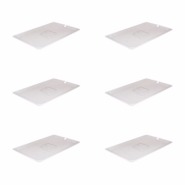 AcMax 6 Stück Polycarbonat Deckel mit Aussparung GN 1/1 Gastronormbehälter GN-Behälter Gastronorm Kunststoff