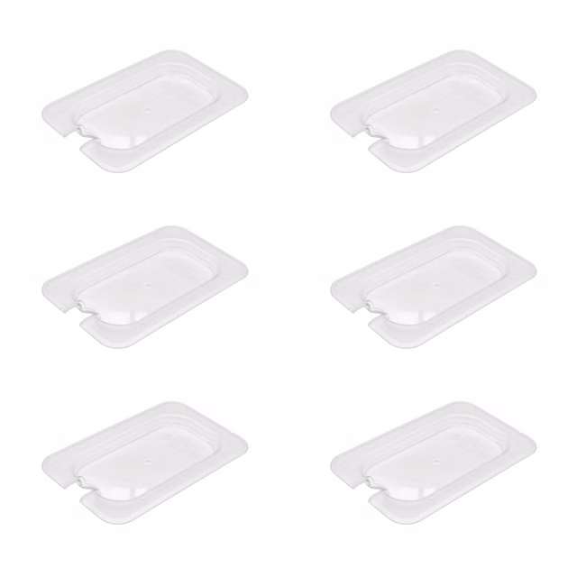 AcMax 6 Stück Polycarbonat Deckel mit Aussparung GN 1/9 Gastronormbehälter GN-Behälter Gastronorm Kunststoff