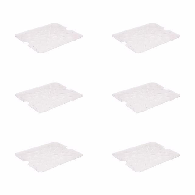 AcMax 6 Stück Polycarbonat Abtropfeinlage für GN 1/2 Kunststoff Gastronormbehälter GN-Behälter Gastronorm