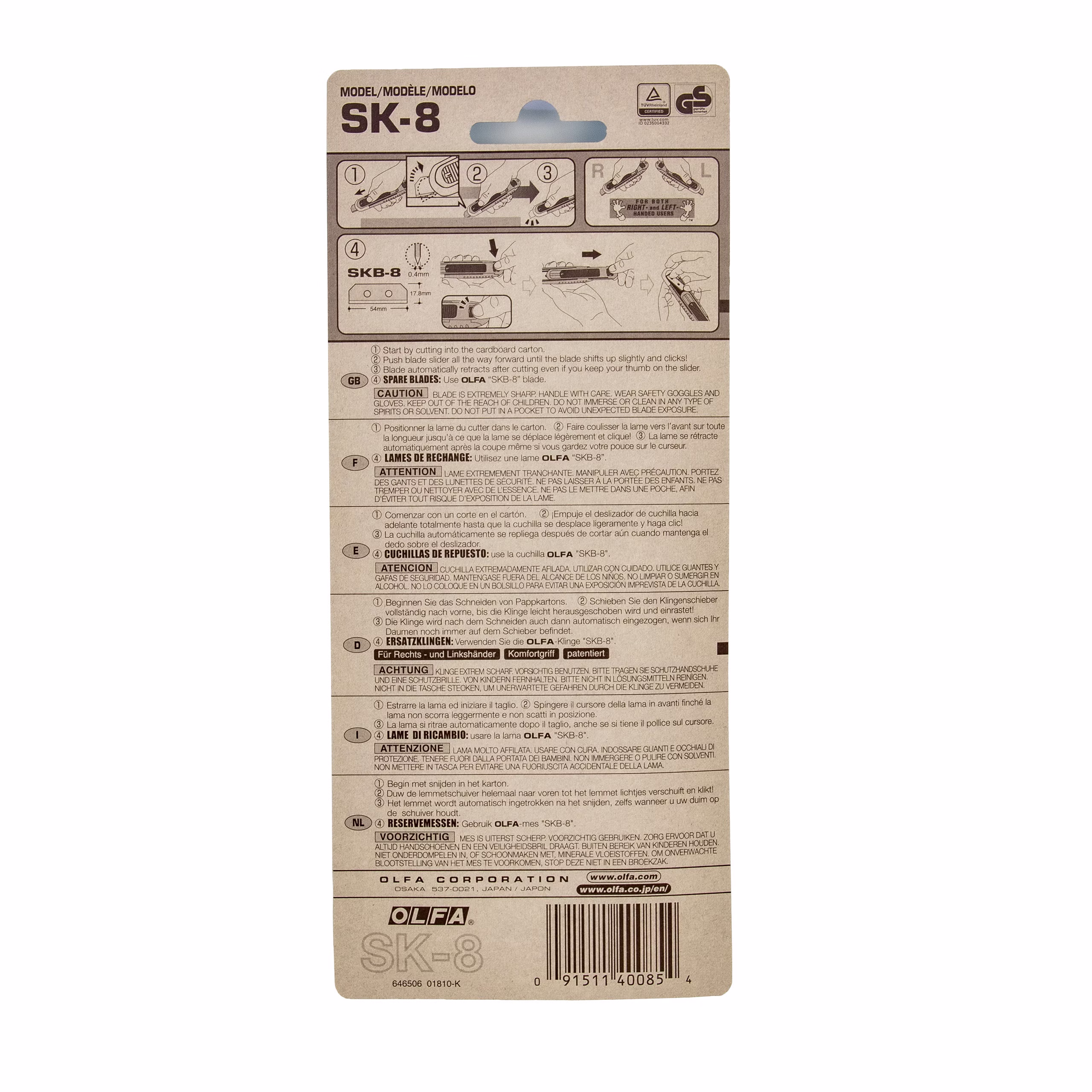 OLFA 6 Stück Cutter Sk-8 Sicherheitsmesser Schneidecutter mit 18mm Klinge OLFA 6 Stück Cutter Sk-8 Sicherheitsmesser Schneidecutter mit 18mm Klinge