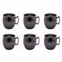 AcMax 6 Stück Set Moscow Mule Becher Kupferbecher gehämmert Cocktail Tasse mit Hammerschlag Gunmetal black AcMax 6 Stück Set Moscow Mule Becher Kupferbecher gehämmert Cocktail Tasse mit Hammerschlag Gunmetal black